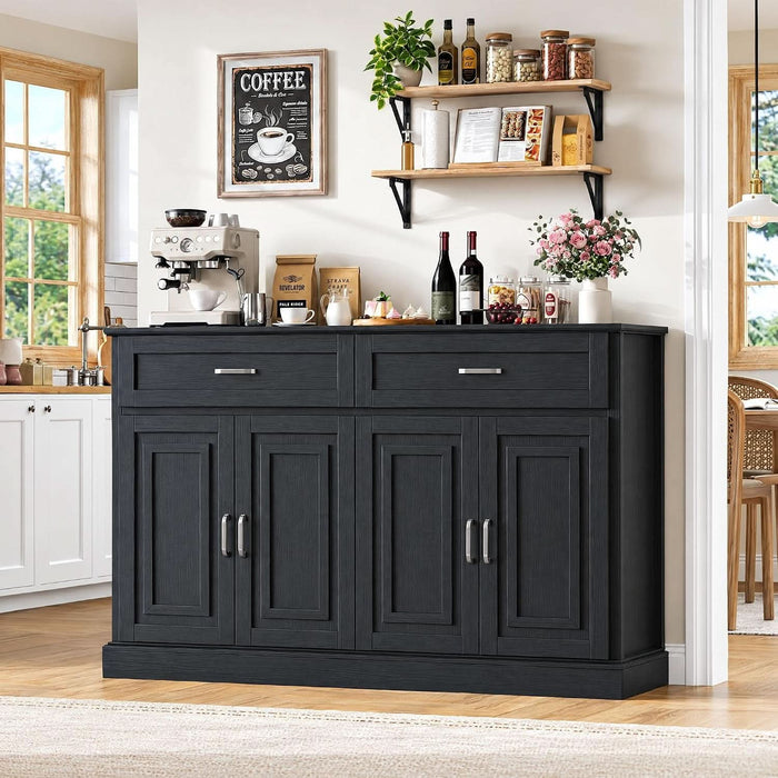 Sideboard Buffet Cabinet with Storage, Black Coffee Bar Cabinet