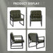 Green Full Grain Leather Upholstered Accent Armchairs