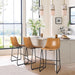 26 Inch Counter Height Bar Stools Set of 3, Faux Leather Bar Chairs