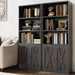 Industrial Bookshelves and Bookcases with Doors 11.8 in Depth Set of 2 Floor Standing 5 Shelf Display Storage Shelves Bookcase Home Decor Furniture for Home, Office, Living Room, Bedroom