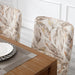 Upholstered Parsons Chair Set of 2, Linen Fabric Floral Patterned Dining Chairs with Walnut Wood Leg Cushioned Back Modern Rustic Side Chairs for Living Room/Kitchen/Dining/Restaurant