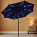 10Ft Solar Umbrella Outdoor - Lighted Solar Patio Umbrella with 40 LED Lights Waterproof UV Protection, Table Umbrella with Tilt for Pool, Porch, Garden, Deck, Backyard (Navy Blue)