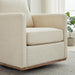 Beige Upholstered Swivel Armchair 360 Degree Chair