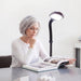 Litespan - Bright LED Floor Reading Lamp for over Chair Crafts and Reading, Esthetician Light for Lash Extensions, Gooseneck Adjustable Standing Lamp for Living Room, Bedroom, Office - Black