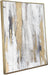 Abstract Wall Art with Gold Foil - 24 X 32 Inches Gold and Gray Canvas Print with Texture for Modern Style Decor，Framed, Ready to Hang