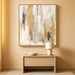 Abstract Wall Art with Gold Foil - 24 X 32 Inches Gold and Gray Canvas Print with Texture for Modern Style Decor，Framed, Ready to Hang
