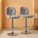 Grey Bar Stools Set of 2, PU Leather Bar Chairs with Backrest, Height Adjustable Swivel Island Stools for Bar, Kitchen Counter, Light Grey