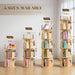 Rotating Solid Pinewood Five Tier Corner Bookshelf
