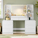 62" Makeup Vanity Desk with HD Lighted Mirror & Charging Station, White | 8 Drawers & Open Shelves, 3 Lighting Modes & Adjustable Brightness, Large Modern Dressing Table for Women & Girls