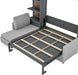 Murphy Bed Queen Size Wall Bed with Sofa,Wood Murphy Bed,Platform Bedfram Chest Can Be Folded,Hideaway Cabinet W/Shelves and Slat Support,Space-Saving Furniture for Study,Office,Gray