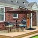 10Ft Heavy Duty Patio Hanging Offset Cantilever Patio Umbrella W/ Base Included, Brown