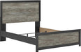Signature Design by Ashley Jonnifer Queen Bed Frame with Headboard, Two-Tone Textured Look, Engineered Wood and Decorative Laminate, Warm Gray and Matte Black
