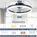 Ceiling Fan with Light, 20" Modern Low Profile Foldable Ceiling Fans with 6 Wind Speeds, Dimmable Smart Ceiling Fan Light with Remote for Bedroom, Kids Room and Living Room (Black)