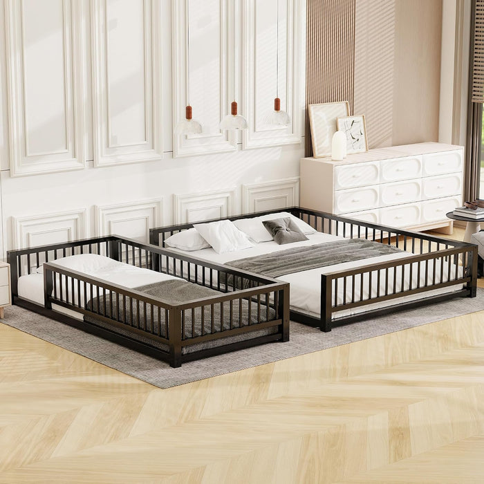 Twin XL Over Queen IndustrialStrength Metal BedFrame