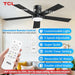 52" Black Ceiling Fan with Light and Remote, Modern LED 3-Color, 3CCT, Quiet Motor for Bedroom, Living Room, Dining Room, Ceiling Fans with Lights (Black)