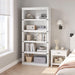 5 Tier Farmhouse Bookcase, 67.4 in Tall Book Shelf with Storage