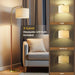 66Inch WalnutGold Arc Floor Lamp With ModernElegance