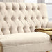 Beige Linen Loveseat Sofa for Living Room