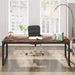Modern Computer Desk, 78.7 X 39.4 Inch X Large Executive Office Desk Computer Table Study Writing Desk Workstation for Home Office,Rustic/Black
