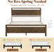 Queen Size Solid Wood Bed Frame with Headboard, Minimalist Platform Bed with Wooden Slats Support/No Box Spring Needed/Easy Assembly/Noise-Free, Dark Brown