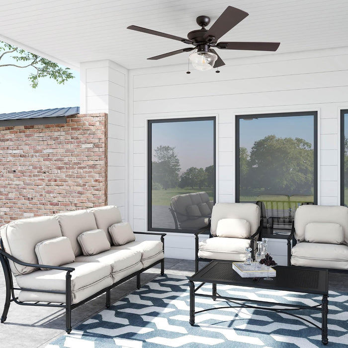 52 Inch Modern Farmhouse Integrated Led Ceiling Fan