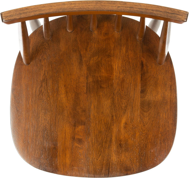 Home Collection Priam Farmhouse Walnut Brown Spindle Back Living Room Accent Dining Chair