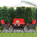4 Piece Patio Furniture Set, Outdoor Wicker Conversation Set with Glass Top Coffee Table, All Weather Proof and Thick Cushions, Suitable for Porch, Garden, Poolside and Lawn (Red)