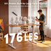 32 X 20 Small One-Piece Standing Desk, Adjustable Height Electric Computer Home Office Sit Stand up Workstation, with 4 Memory Presets, Headphone Hook, Light Vintage