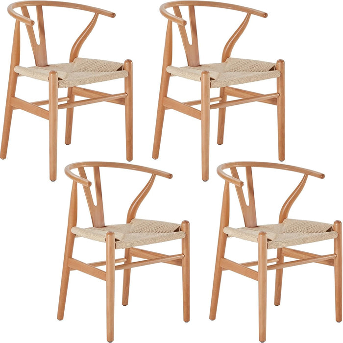 Wood Wishbone Dining Room Chairs Mid Century Modern Wooden for Your Beach House, Fully Assembled