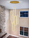 Modern Led 6 Ring Gold Chandeliers Foyer Chandeliers,Larger High Ceiling Chandelier for Living Room,Oval Ring Chandelier for Entryway Staircase