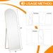 Arched Fulllength Mirror With Shatterproof Aluminum Frame