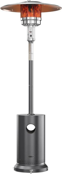 55,000 BTU Propane Patio Heater with round Table & Stainless Steel Burner, Outdoor Heater with Wheels, Ideal for Large Patios, Gardens, Outdoor Events, Commercial Use, Carbon Black