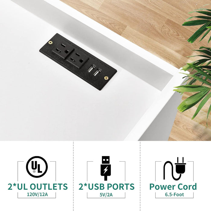 2-Drawer Filing Cabinet with Charging Station