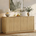 63" Fluted Sideboard Buffet Cabinet with Storage, Oak Modern Wood Credenza Media Console with 4 Doors, Mid Century Sideboard for Living Room Kitchen Entryway
