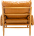 Mid-Century Arm Chair Caramel PU Leather Upholstery