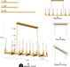 Glass Tube Chandelier Gold Rectangular Dining Pendant