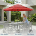 10Ft Patio Umbrella, 3 Tier Outdoor Market Table Umbrellas with 8 Fiberglass Ribs and Push Button Tilt, Windproof, Vented Canopy, UV Protection for Deck, Pool, Backyard, Red
