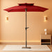 6.6 X 10 Ft Rectangular Patio Umbrella, Outdoor Market Table Umbrella with Push Button Tilt and Crank, Double-Tier Vent, 6 Ribs, Rectangle Patio Umbrella for Backyard, Deck, Pool, Fits 4–6 Chairs and Tables (Wine Red)
