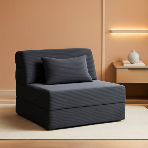 Dark Gray 4In1 FoldingMemoryFoam SofaBed WashableCover