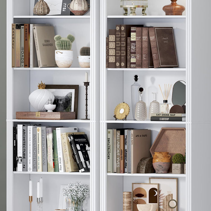 74" Tall Bookshelf, 6-Tier Floor Standing Bookcase with 2 Adjustable Shelves, 24" Wide Open Storage Shelf, Modern Display Organizer for Home Office, Living Room, Bedroom, Study