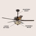 Oil Rubbed Bronze Ceiling Fan Integrated Cooling System
