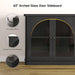 63 Inch Sideboard Buffet Cabinet with Glass Doors, Credenzas Cabinet, Black | 4 Doors, Arched, Large, Adjustable Shelves, Modern Style, for Living Room, Kitchen, Entryway