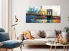 Cityscape Wall Art New York City Canvas for Living Room Painting Brooklyn Bridge Manhattan Bedroom Wall Art for Men Modern Blue Picture Grey Artwork Large Framed Home Office Wall Decor 40"X20"