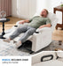 Manual Rocker Recliner Chair for Adults with Massage, Overstuffed Glider Rocking Chair with Cup Holders and Pockets for Living Room, Reclining Sofa Chair for Bedroom Nursery,Beige