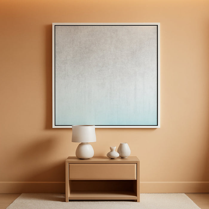 Abstract Wall Art Textured Hand Painted Canvas by Martin Edwards, Champagne Silver Frame, 36" X 36", Golden Field