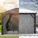 10X12FT Single Hardtop Metal Gazebo Top Outdoor Patio Canopy Galvanized Iron Aluminum Column Garden Tent Curtains Netting for Backyards Decks Lawns,Gray