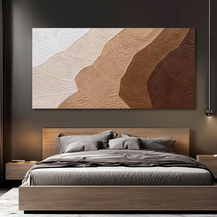 White and Brown Home Wall Decor Textured Large Canvas Wall Art Contemporary Art Painting 29"X58" Artwork for Living Room Office