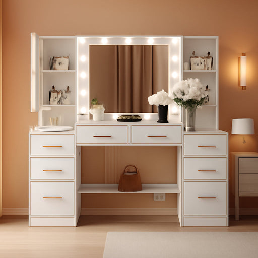 58.3Inch Vanity Desk Mirror With WirelessChargingPort