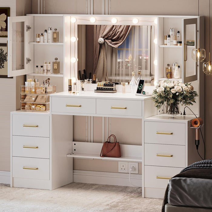 58.3Inch Vanity Desk Mirror With WirelessChargingPort