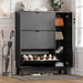 Black Freestanding Shoe Cabinet Featuring 3 Drawers
